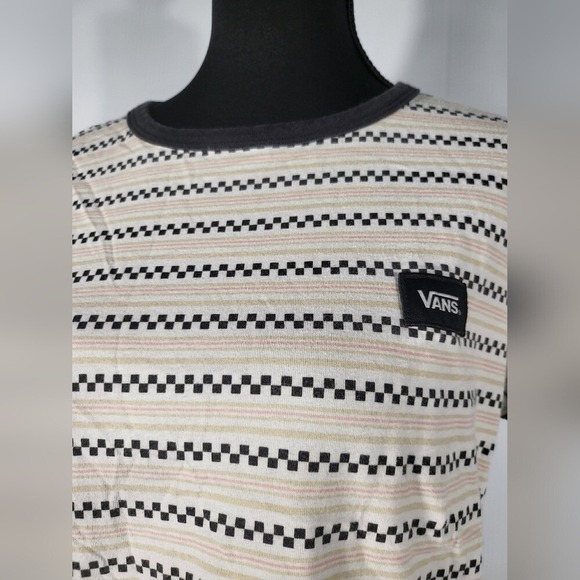 Vans Black and White Striped Crop Top Size M - Picture 5 of 7